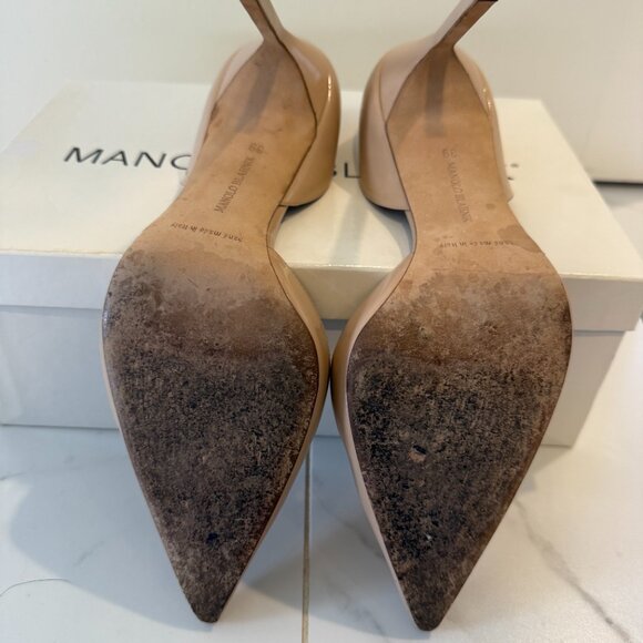 Manolo Blahnik Tayler Patent Pointed d'Orsay, Nude size 39 - Picture 5 of 7